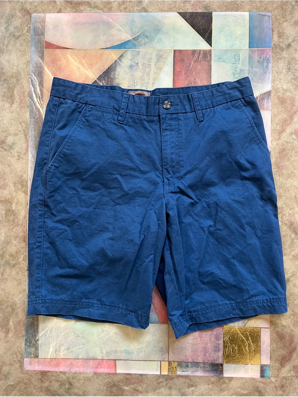 Boston Traders Men’s Blue Chino Shorts Size 36 Casual Cotton Flat Front